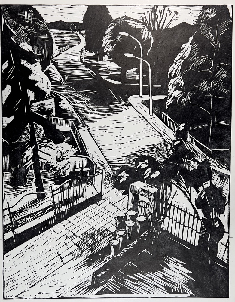 Leibnizstraße, Blick aus dem Fenster