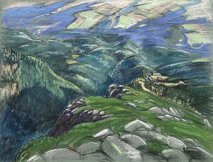 Blick von der Hohen Tatra ins Tal