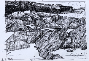 Normandie - Felsenstrand bei Siouville