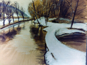 Winterliche Gera bei Erfurt